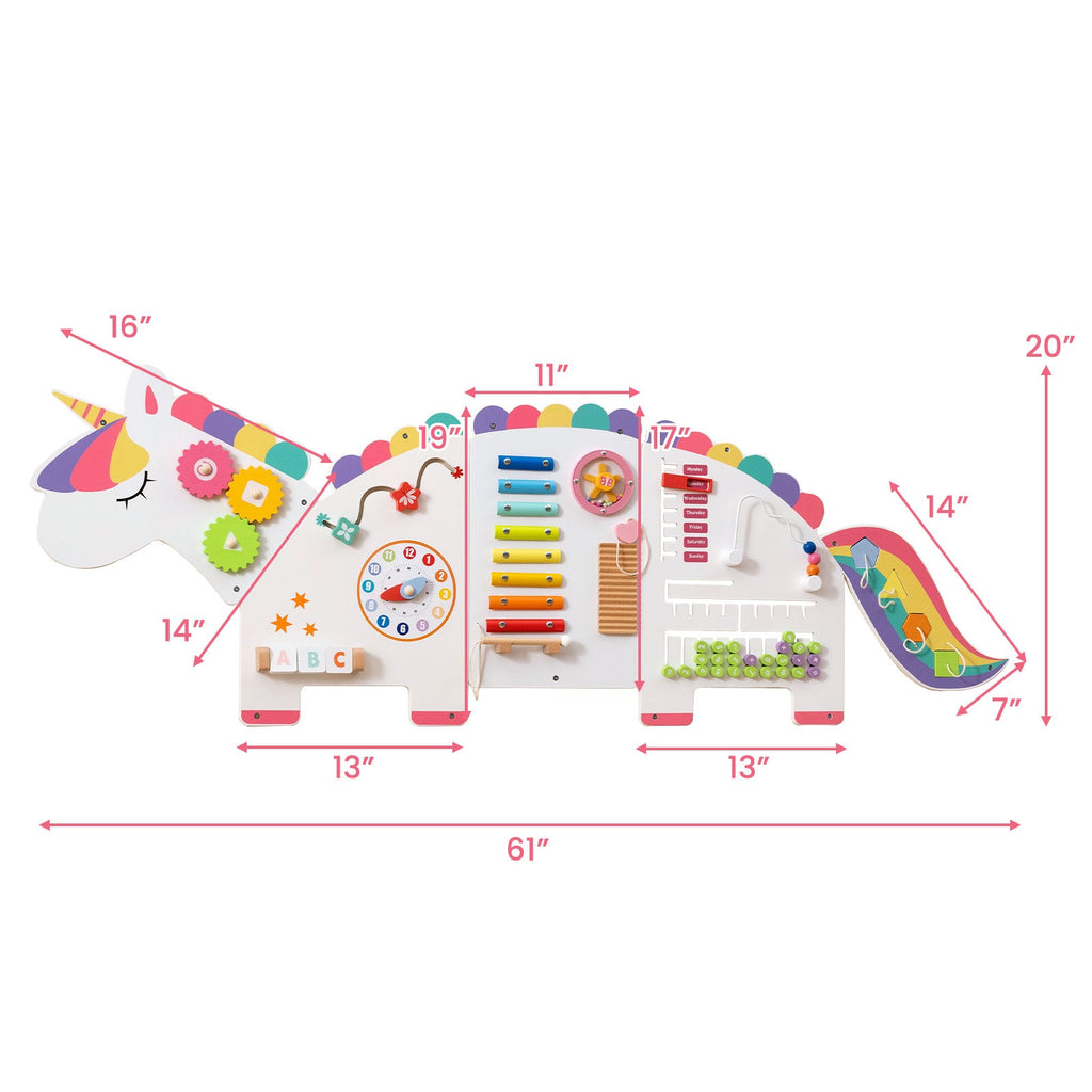 11-in-1 Dinosaur Activity Wall Busy Board Panels for Toddlers Education and Early Development