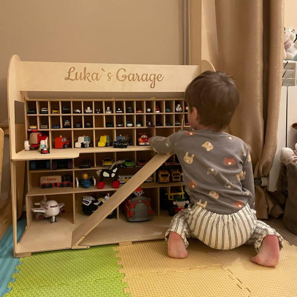 Toy Car Garage Storage - Natural
