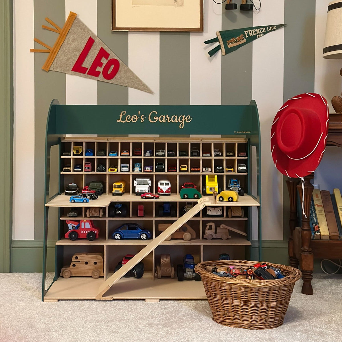 Toy Car Garage Storage - Natural
