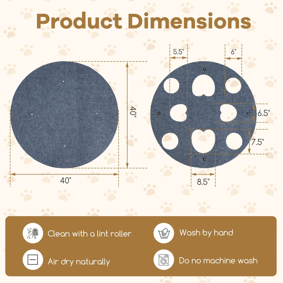 Interactive Foldable Cat Tunnel for Indoor Cats 40‚Äù Round Large Enrichment Play Felt Mat