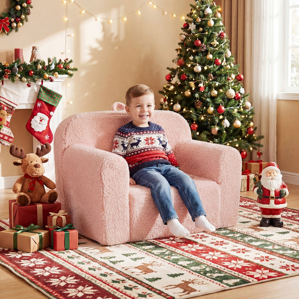 Kids Couch Portable Toddler Sofa with Anti-slip Base