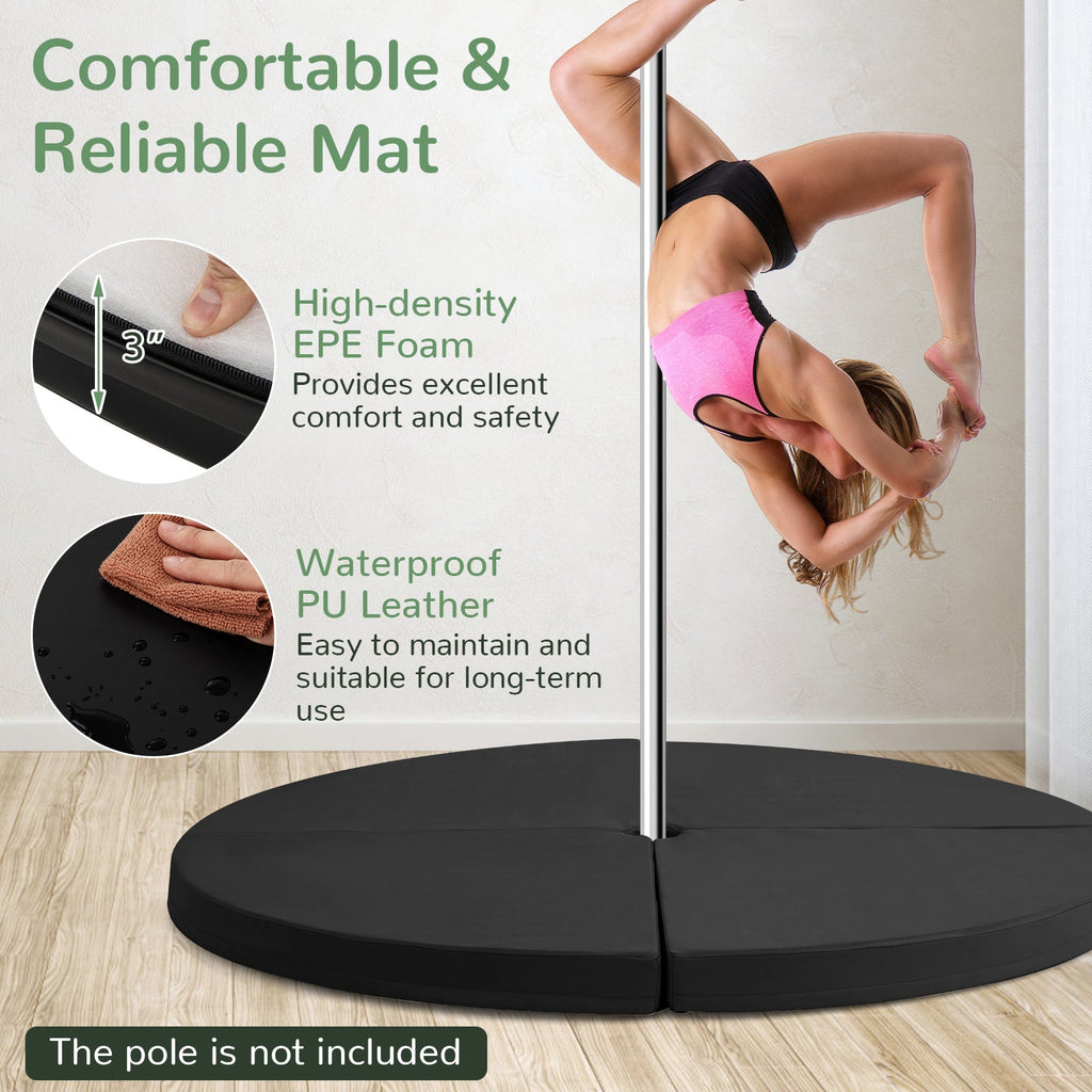 Pole Dance Crash Mat Round Portable Yoga Mat with EPE Foam