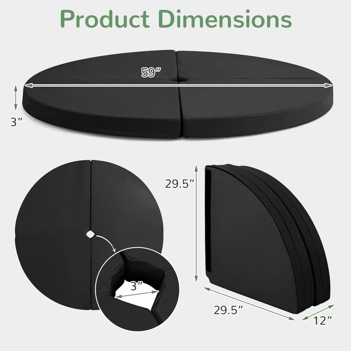 Pole Dance Crash Mat Round Portable Yoga Mat with EPE Foam
