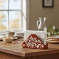 Brown & White Talavera Napkin Holder | Floral Glazed Design